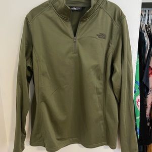 Olive green, pull over sweater. Worn once. Size XL